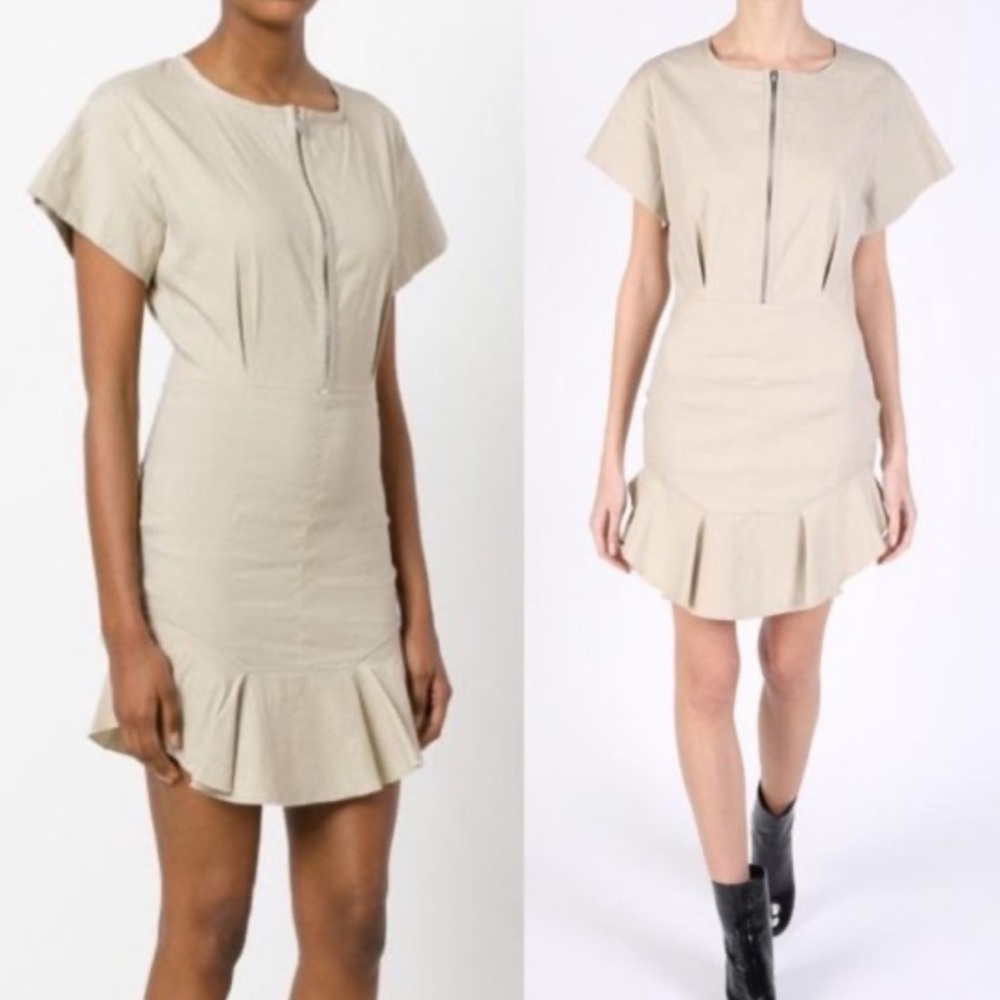 Isabel Marant Etoile Neit Ruffle Linen Mini Dress Size 40 - Picture 1 of 6
